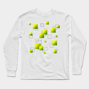 Geometric Square green and yellow Long Sleeve T-Shirt